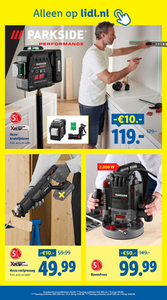  5 50 240 lidl.nl parkside year jaar jahre accu kruislijnlaser lader press laser reciprozaag bovenfrees verzendkosten 4 99 toeslag artikelen cm 31 9 