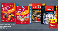  venco droptoppers zacht zoet schoolkrijt red band redband plant dropfruit natuurlijke kleur smaakstoffen drop snoep fizzy mix zuur enige xl 