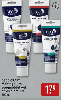  300 deco craft colle montage montagelijm wit styropor des oor out piepschuim binnen verlijmen hout voegmiddel buiten klaar repareren gaten oneffenheden acryl verkleuringen kleine scheurtjes 