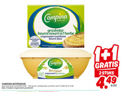  1 2 200 225 250 campina anno grasboter beurre natuurlijk zacht douceur ongezouten roomboter doux naturelle serveersuggestie suggestion botergoud kuip wikkel varieeren stuks 