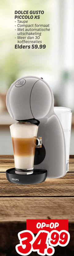  krups dolce gusto apparaten 30 piccolo taupe compact formaat automatische uitschakeling elders 34 99 
