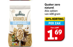  400 energy quaker granola zero sugar added naturel nature zakken zak 