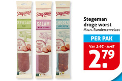  stegeman cervelaat fijn salami chorizo mild gekruid licht pittig droge worst pak 27 