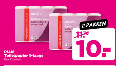  plus huismerk toiletpapier 2 4 12 voordeel super zacht pak rollen pakken 