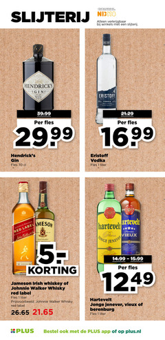  vieux whisky jenever 1 18 25 35 1806 slijterij jaar legitimatie alcohol nix18 winkels bottled eristoff from land triple distilled fles gin vodka liter johnnie walker red label blended scotch john established jameson irish whiskey anno hartevelt premium prima holland jonge berenburg plus.nl 