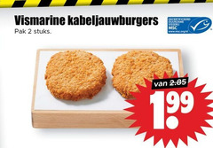  visburgers 2 vismarine kabeljauwburgers pak stuks gecertificeerd duurzame visserij www.msc.org nl 