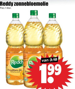  reddy zonnebloemolie 1 fles liter re zonnebloem olie neutraal zonneklep 