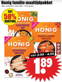  honig maaltijdmix 1867 familie maaltijdpakket pak vernieuwd tafel oosterse kip mexicaanse wraps 