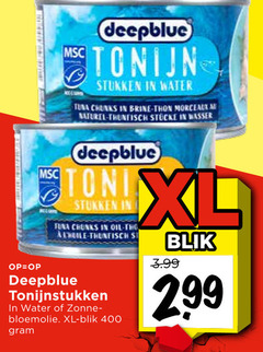  400 deepblue tonijn stukken water tuna chunks brine thon morceaux naturel wasser oil tonijnstukken zonne zonnebloemolie xl blik 3.99 