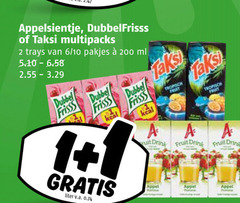  taksi dubbelfrisss appelsientje fruitdrank 1 2 200 multipacks trays 6 10 ml dubbel frisss kca tropisch fruit drink appel appetit liter v.a. 
