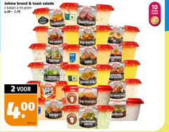  2 10 johma brood toast salade bakjes leven www maanden gerijpt kip samba farmer beenham kerrie zalm ei twents kruidentuintje vlam tonijn kilo pikante lever gevuld eitje zoete chili mango sellerie noten oudekaas pesto cent 