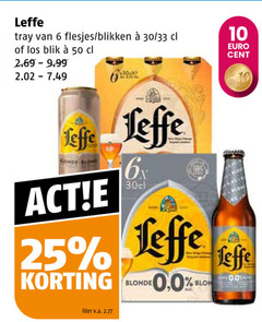  leffe blikjes bier 6 10 25 50 tray blikken 30 33 blik blonde blond 6x effe cent liter v.a. 