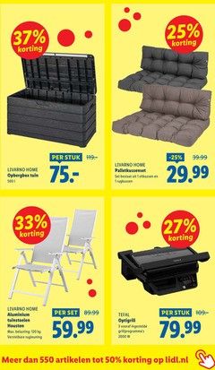  1 3 25 27 33 50 120 500 livarno home opbergbox tuin stuk zitkussen rugkussen aluminium tuinstoelen houston belasting verstelbare rugleuning tefal optigrill ingestelde artikelen lidl.nl 