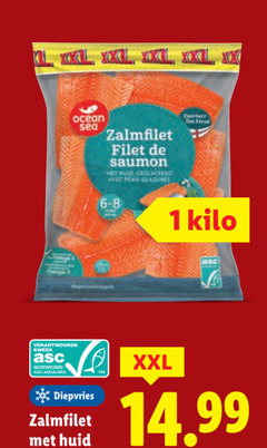  1 l xxl xx omega ocean sea zalmfilet filet saumon huid avec peau fles kilo diepvries kweek gecertificeerd asc-aqua.org 