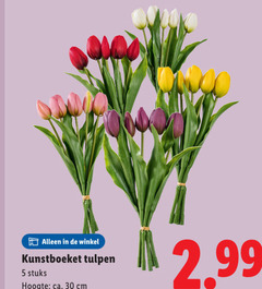  5 30 kunstboeket tulpen stuks hoogte ca. cm 