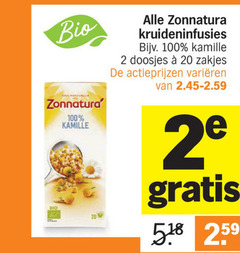  zonnatura thee 2 20 100 bio kamille doosjes zakjes varieeren 