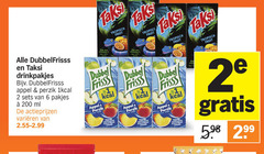  dubbelfrisss taksi fruitdrank 2 5 6 200 tropisch fruit drinkpakjes appel perzik ml varieeren dubbel frisss 