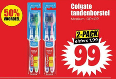  2 50 99 voordeel medium clean bereikt achterste duo pack colgate tandenborstel elders 