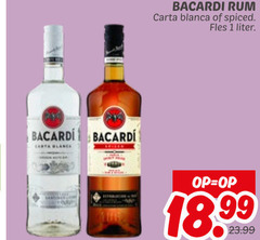  1 bacardi rum carta blanca spiced fles liter 