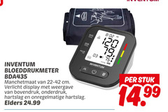  120 8 02 am pulse mm inventum bloeddrukmeter cm verlicht display weergave bovendruk onderdruk hartslag onregelmatige elders stuk 