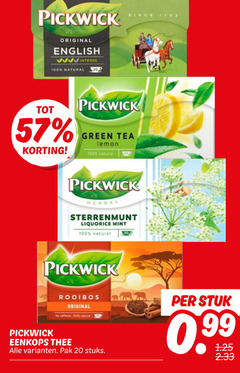  pickwick thee 20 100 200 original english www intense natural since green tea lemon herbal sterrenmunt liquorice mint rooibos caffeine eenkops pak stuks stuk 