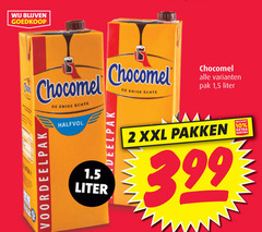  chocomel chocolademelk 2 10 enige pak 1 5 liter halfvol voordeelpak xxl pakken 