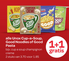  unox noodles soep 1 2 kip champignon creme litho cup soup kerrie hond good dod pasta stuks 