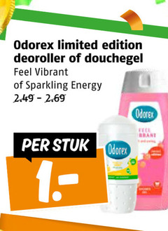  odorex douchegel deodorant limited edition deoroller feel vibrant sparkling energy stuk 