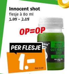  innocent fruitsmoothie 80 shot flesje ml liter cent heal 