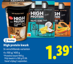  kwark 4 5 12 100 400 latte macchiato flavour protein high quark dessert coconut limited edition pineapple koeling vrijdag 