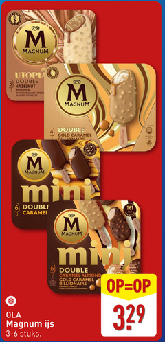  magnum ijslollies 6 55 new utopia double hazelnut white chocolate almond pistachio caranga choc gold caramel mini billionaire ola ijs 3-6 stuks 