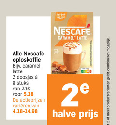  nescafe oploskoffie 2 8 new game taste caramel latte doosjes stuks varieeren nutri score halve productvarianten combineren 