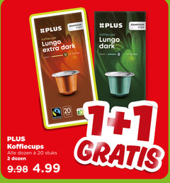  plus huismerk koffiecups 1 2 7 8 12 20 aluminium cups lungo dark zacht dozen stuks fairtrade 