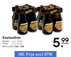 kasteelbier speciaalbieren 4 33 donker kasteel tripel pak 5.99 