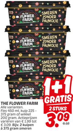  flower farm margarine 1 2 100 200 225 450 smeren palmolive fles ml kuip wikkel varieeren stuks 