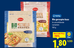  geraspte kaas 150 milbona bio mozzarella organic grated for pizza r deal koeling 