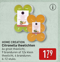  citronella kaarsen 4 9 12 home duft lichten lemongrass creation theelichten 6x theelicht branduren 12x klein stuks 