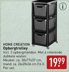  3 4 16 home creation opbergtrolley opbergmanden roterende dubbele wielen meubel ca. cm mand l 
