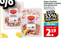  2 3 80 200 219 250 slagers vleeswaren dobbelsteentjes gerookt spek duo beter beesd schouderkarbonade borst lende gilet gerookte spekreepjes gewicht leven bed steentjes pakken pak 