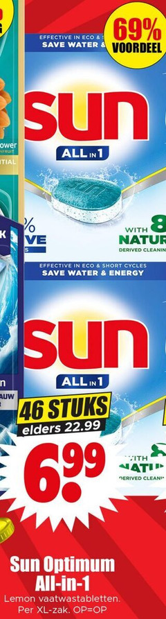  1 46 69 effective eco save water voordeel flower sun all with cleaning short energy stuks elders optimum lemon vaatwastabletten xl zak 