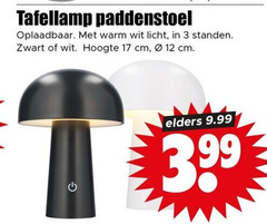  3 12 17 tafellamp paddenstoel oplaadbaar warm wit licht standen zwart hoogte cm elders 99 