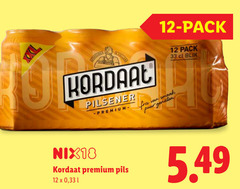 kordaat blikjes bier 12 33 holland pack blik pilsener fris puur genieten nix18 premium pils l 