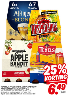  apple bandit desperados affligem texels speciaalbieren appelcider 6 25 30 33 6x 300ml original beer cider juicy frisse zachte fruitige fruitig speciaalbier 0.0 fles blik varieeren pack skuumkoppe 