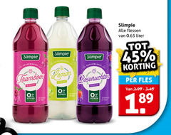  slimpie limonadesiroop 45 smaakmakers framboos lemon siroop suiker gluten calorien flessen liter fles 