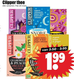  clipper thee 20 30 pak stuks natural fair light fruity chamomile peach organic infusion plastic free bags with lemon lavender snore ginger black pepper 