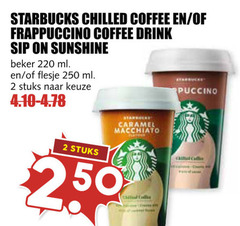  starbucks ijskoffie 2 250 chilled coffee frappuccino drink sip sunshine beker ml flesje stuks cappuccino caramel macchiato koffer 