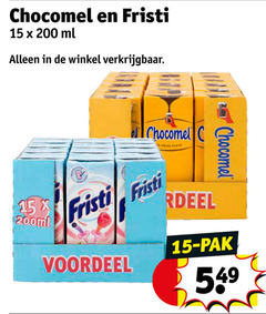  fristi chocomel drinkyoghurt chocolademelk 15 200 ml enige 200ml voordeel pak 