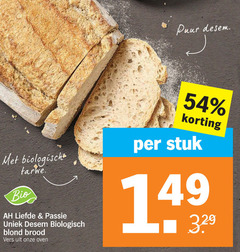  brood puur biologisch tarwe bio passie blond vers oven stuk 