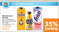  chocomel fristi chocolademelk drinkyoghurt 1 35 100 winkeltje zegel suiker pak liter varieeren enige fit protein rood fruit gout calcium 