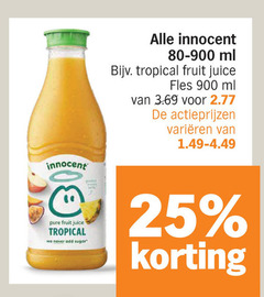  innocent vruchtensap 25 ml tropical fruit juice fles varieeren sugar 